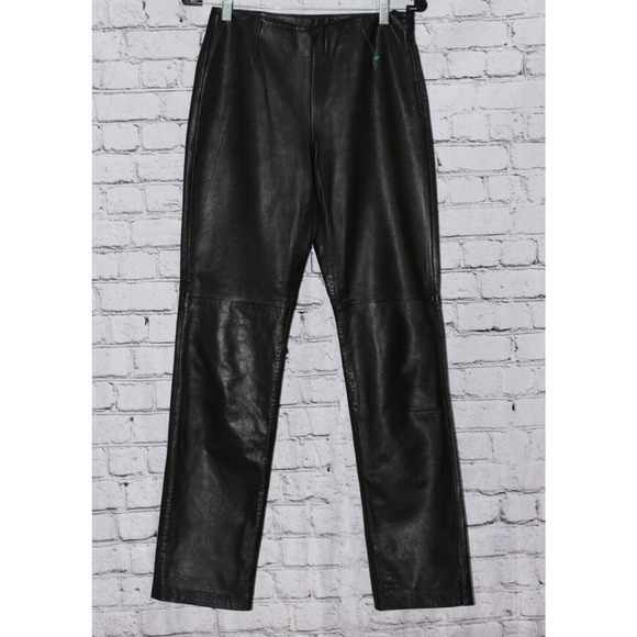 Hugo Buscati Collection Soft Leather Pants Womens Size 4 Lined - Picture 1 of 6